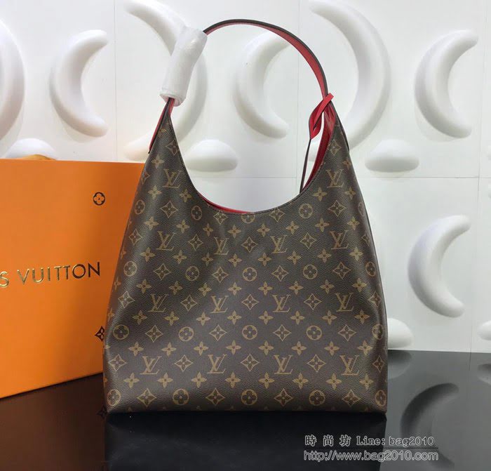 路易威登LV女包 頂級原單 HOBO FLEUR手袋 Monogram Flower掛鎖 時尚休閒 肩背包  ydh2703